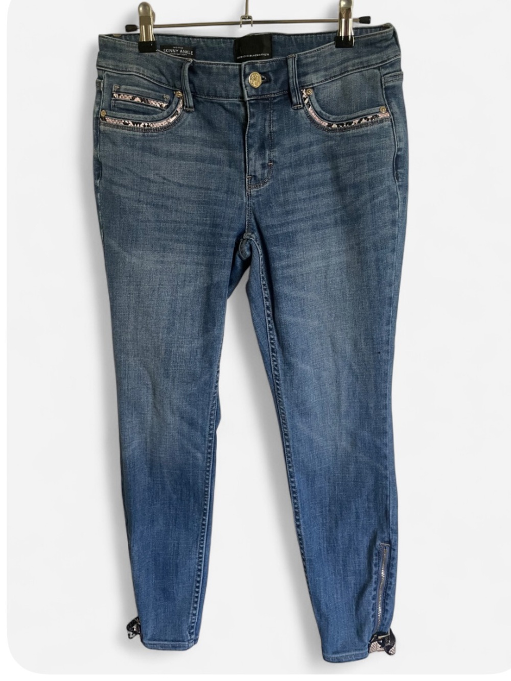 WHBM Snake Trim Everyday Soft Skinny Ankle Jeans 6P